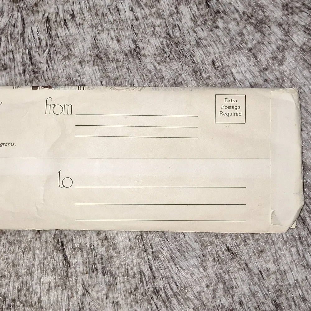 🪑 1988 fabric dish cloth towel wall hanging calendar w/original envelope, dowel
